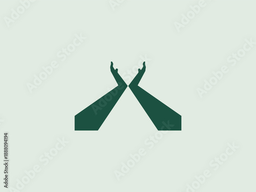 Intersecting Paths Gain and Loss Abstract Black Silhouette Vector