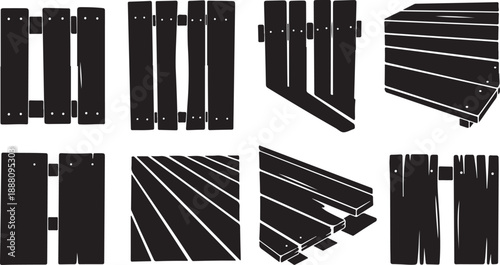 Collection of black metal fence panels and gates designs