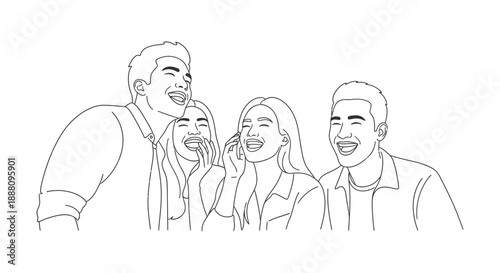 group of friends laughing out loud together enjoying a good time depicting happiness and positive social interaction for lifestyle content.