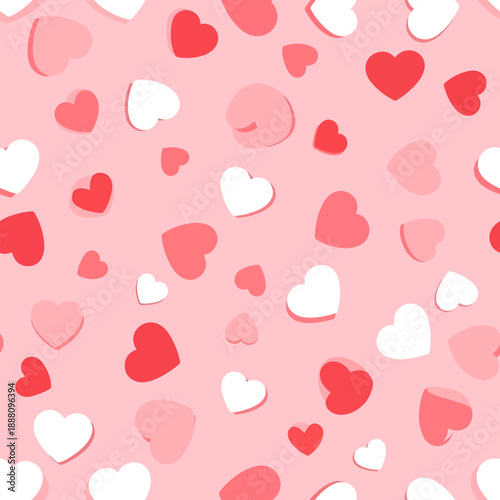 Valentine's Day heart shapes pattern background.
