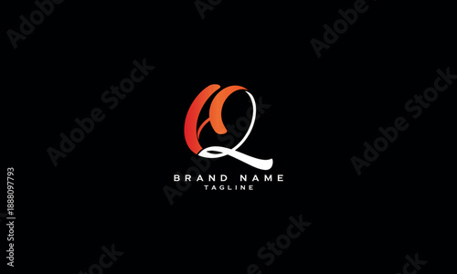 HQ QH H AND Q Abstract initial monogram letter alphabet logo design