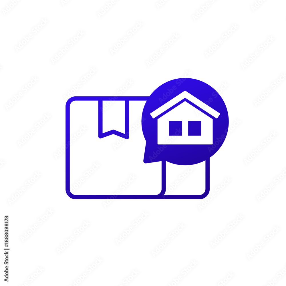 Fototapeta premium home delivery icon with a parcel