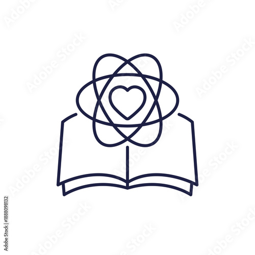 core values line icon with a book