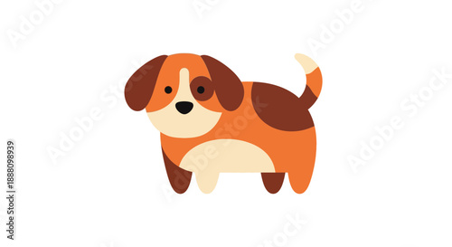 Playful Canine Illustration: A cute and friendly cartoon dog with expressive eyes and a wagging tail, ready for fun and adventure.