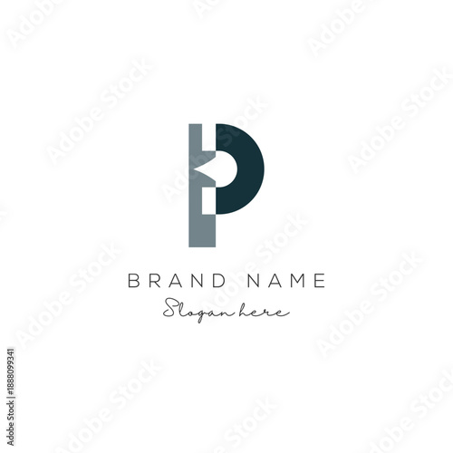 Sign of letter P logo. P logo vector icon, P letter combined with logo icon illustration design.