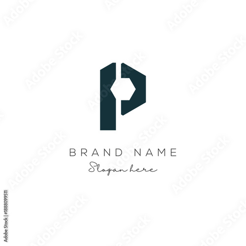 Sign of letter P logo. P logo vector icon, P letter combined with logo icon illustration design.