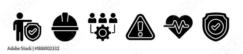 Work safety banner web icon vector illustration for occupational safety and health at work with safety first, protection, regulations, hazards, health, and insurance icons
