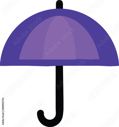 Purple umbrella icon isolated on transparent background vector