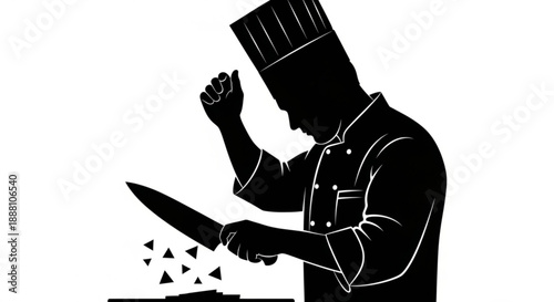 Silhouette illustration of an artist holding a brush and pen with a palette, shown as a creative person standing in a simple black vector style