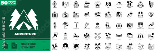 Adventure Duotone Editable Icons set