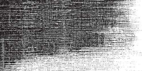 Monochrome texture composed of irregular graphic elements. Distressed uneven grunge background. Abstract vector illustration. Overlay for interesting effect and depth. Isolated on white background.