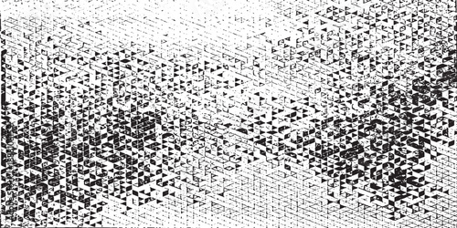 Small uneven spots and particles of debris. Abstract vector texture.  Distressed uneven background. Grunge texture overlay with fine grains isolated on white background. Vector illustration. EPS10.