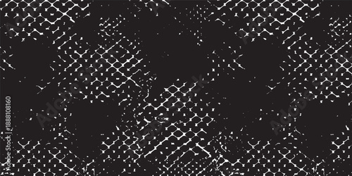 Rough, irregular texture composed of monochrome geometric elements. Overlay distressed grunge background. Abstract vector illustration. Isolated on white background. EPS10