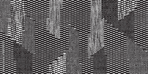 Rough, irregular texture composed of monochrome geometric elements. Overlay distressed grunge background. Abstract vector illustration. Isolated on white background. EPS10