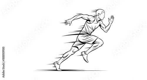 sprinting runner illustration showcasing a dynamic male athlete in motion perfect for sports marketing fitness campaigns and energetic branding designs