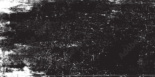 Monochrome texture composed of irregular graphic elements. Distressed uneven grunge background. Abstract vector illustration. Overlay for interesting effect and depth. Isolated on white background.