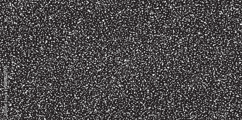 Monochrome texture composed of irregular graphic elements. Distressed uneven grunge background. Abstract vector illustration. Overlay for interesting effect and depth. Isolated on white background.