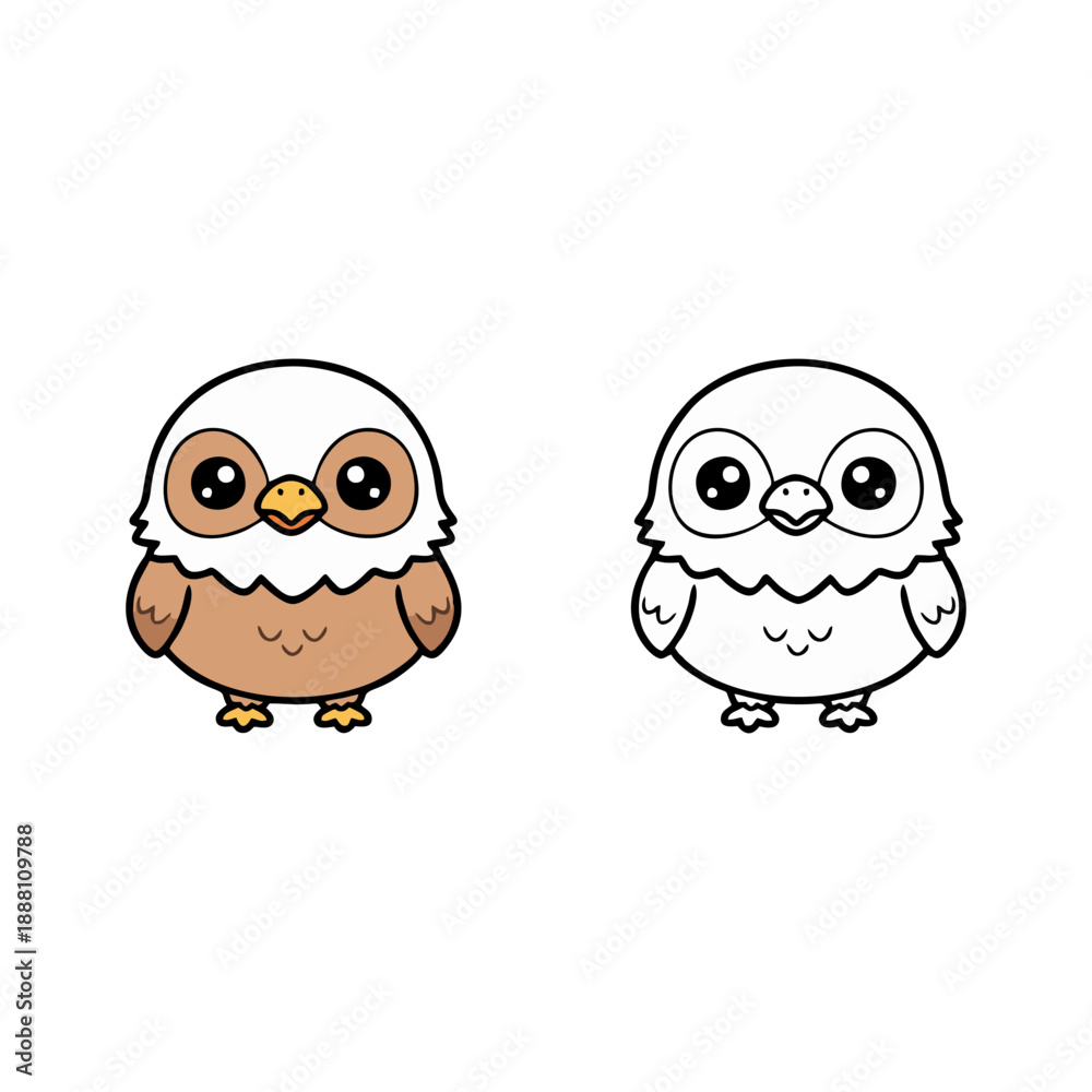 Obraz premium Charming and cute baby bird cartoon character illustration, ideal for kid-friendly designs, offering a delightful and expressive avian graphic perfect for educational content or playful projects