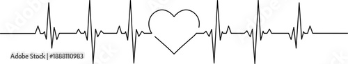 Heartbeat ecg with symbolic heart illustration
