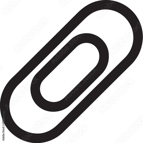 Black double outline of a paperclip