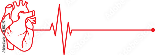 Heartbeat ecg line illustration
