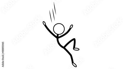 Simple stick figure jumping with joy and excitement.
