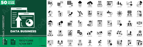 Data Business Duotone Editable Icons set