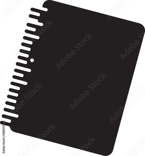 Black spiral bound notebook with white spiral binding 2