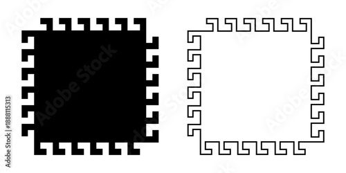 Square frame with a classic geometric ornament.