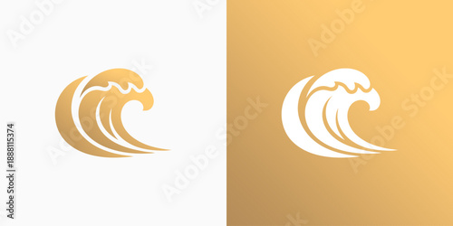 Artistic wave vector logo design with modern, simple, clean and abstract style.