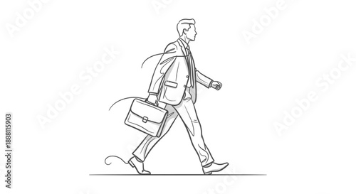 determined businessman walking with a briefcase symbolizing career progression professional ambition and the journey towards success