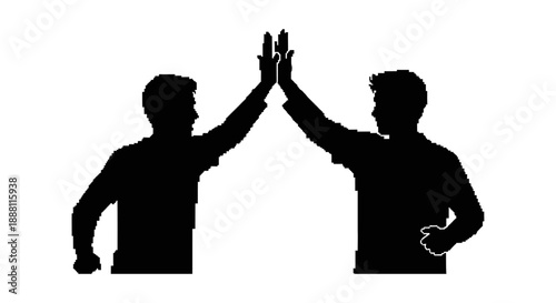 two men high five celebrating successful teamwork and agreement a powerful visual concept for business achievements and digital media marketing