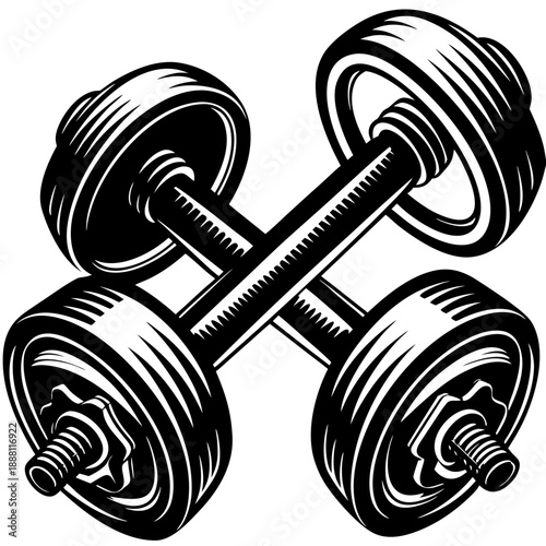 Illustrated dumbbell pair