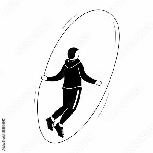 Person jumping with hula hoop