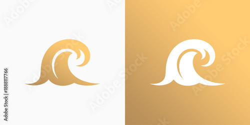 Artistic wave vector logo design with modern, simple, clean and abstract style.