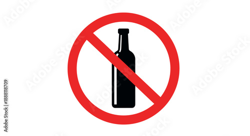 No alcohol allowed sign with red circle and line through bottle symbol