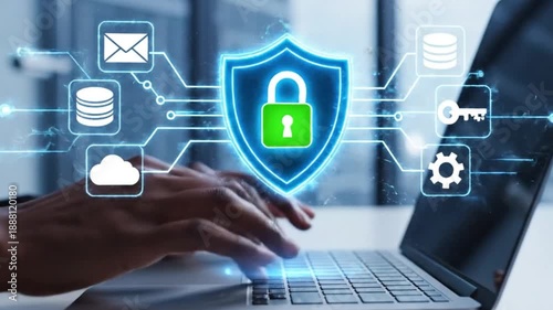Cyber Security Data Protection Animation – Digital Privacy, Firewall & Network Safety