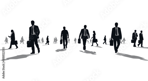 business people walking in a busy urban environment representing a diverse workforce and corporate movement for professional lifestyle concepts