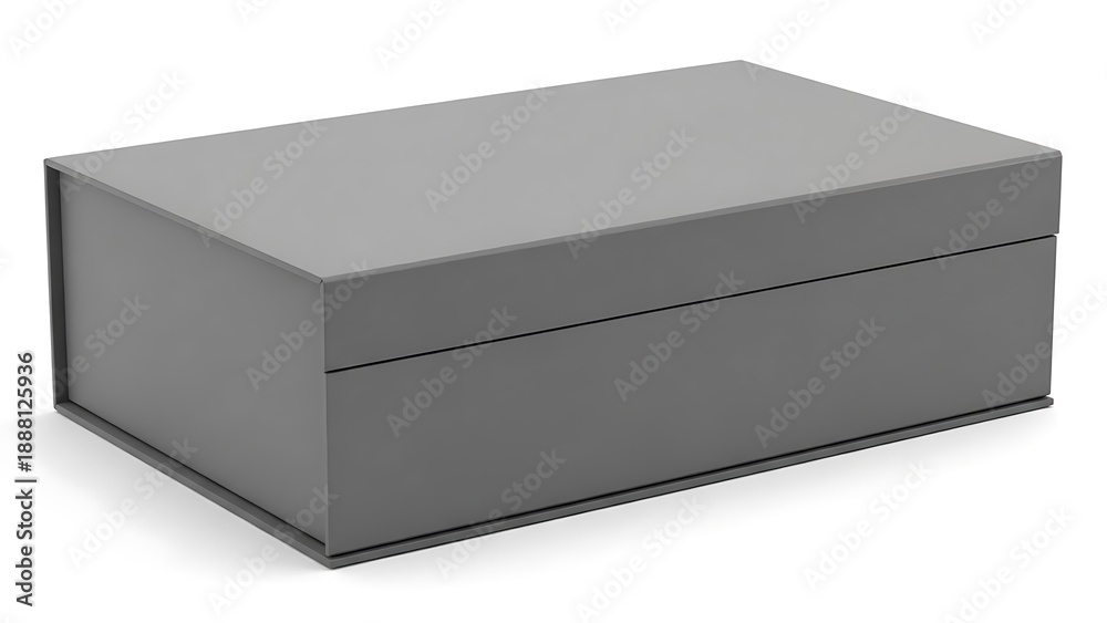 Naklejka premium Gray rectangular box with two drawers gray box drawer box storage box
