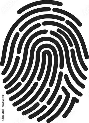 Human fingerprint biometric identity scanner icon for security authentication and personal verification system