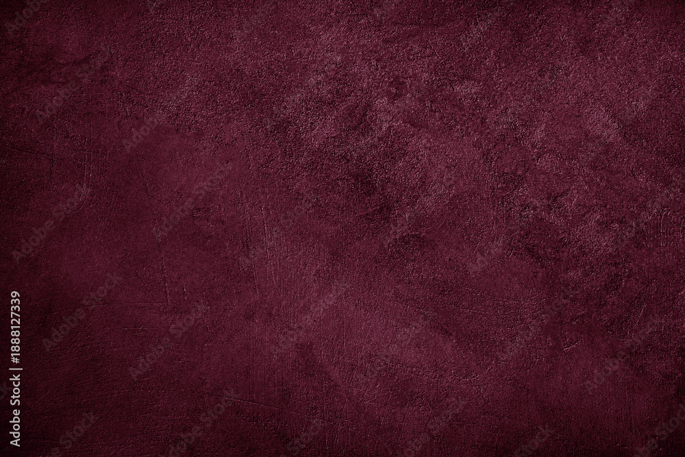 Obraz premium Black dark purple burgundy red wine plum texture background. Painted concrete wall surface. Grunge rough uneven plaster scratched damaged. Close-up. Empty blank template design ad.
