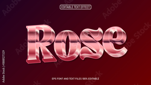 Rose style glass 3D editable text effect
