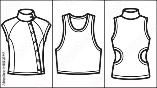 Sleeveless button up shirt and trendy cutout vest