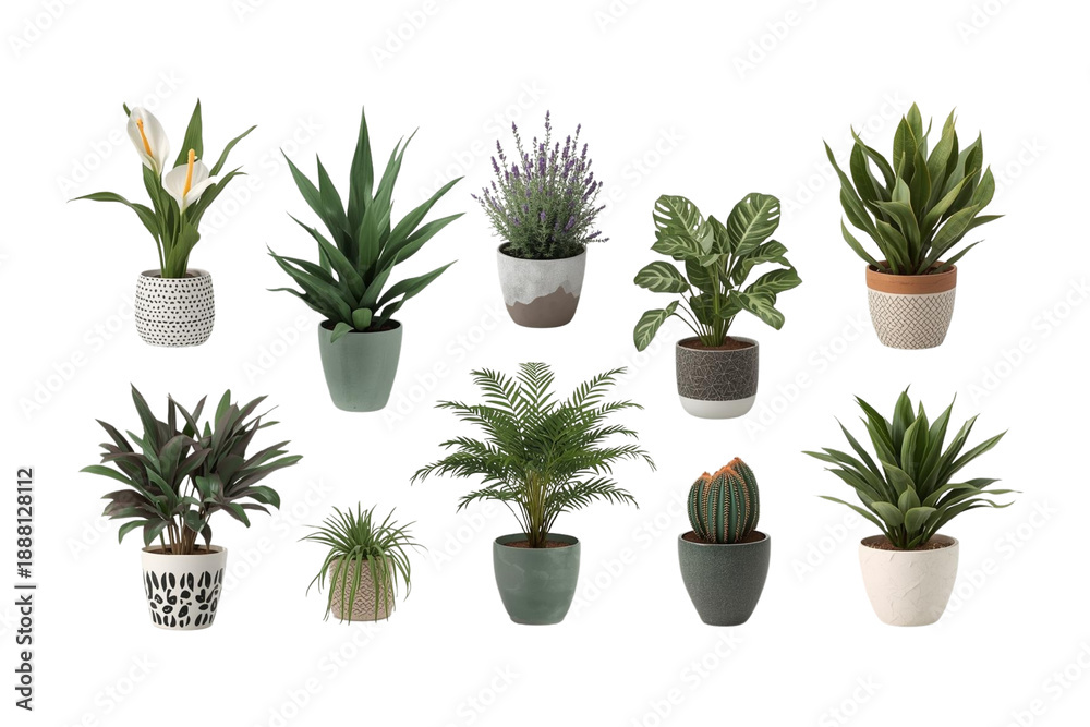 Fototapeta premium Decorative Botanical Flower & Greenery Bundle PNG - 1