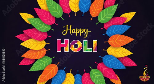 Celebrate holi with colorful leaves