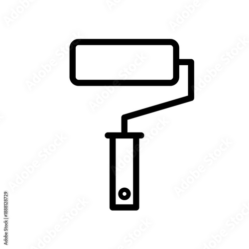 Paint roller line vector icon