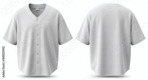 Blank white baseball jersey mockup for design and branding