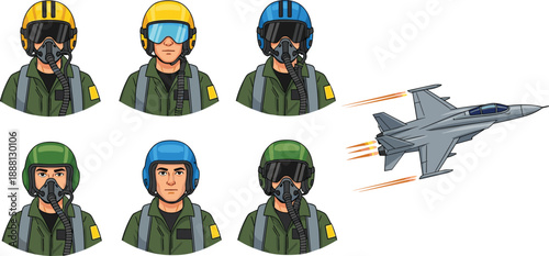 Fighter pilot helmets and jet military pilot flight helmet oxygen mask