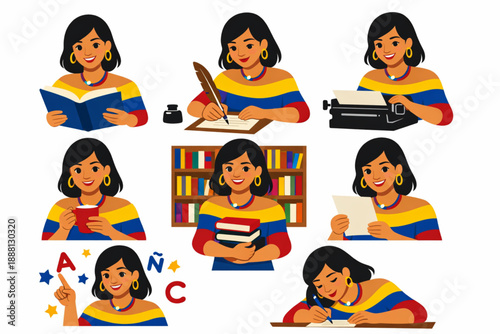 Venezuelan woman writer in creative scenes