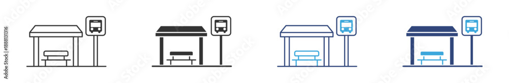 Fotografía Bus Stop Icon set